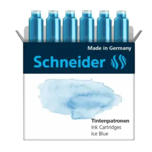 Cartuș pentru stilou, blue ice, Schneider Ink Cartridges, set 6 buc.