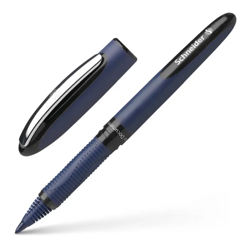 Ручка-роллер синяя, чернила черные