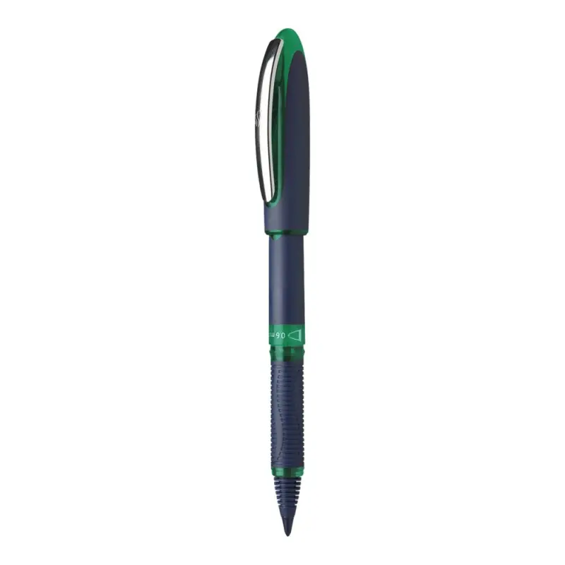 Ручка-роллер синяя, чернила зеленые
