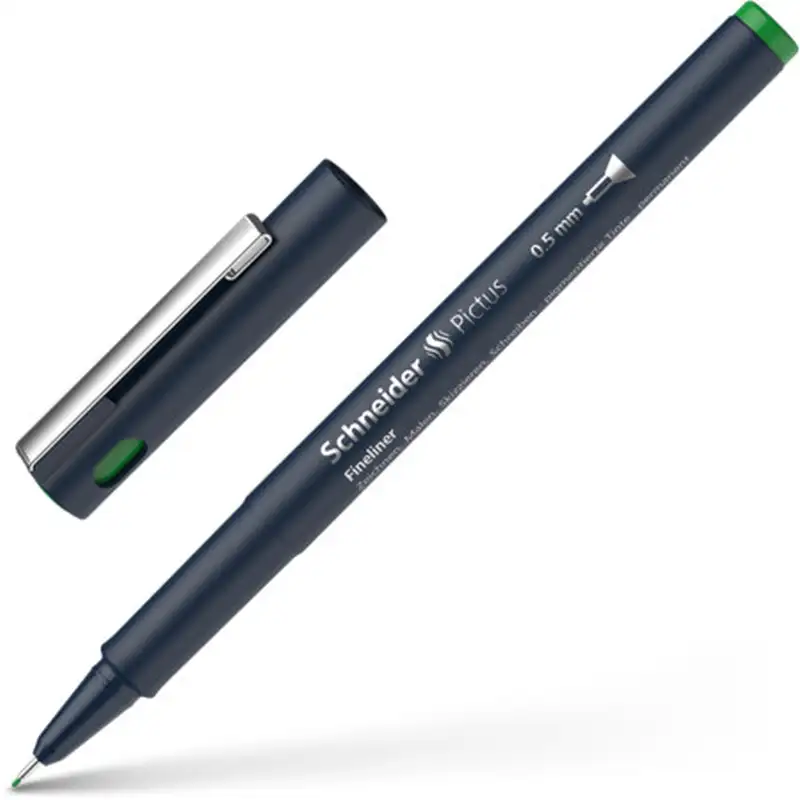 Ручка капиллярная Schneider Pictus зеленая 0.5mm