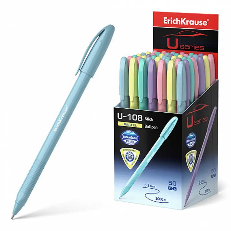 Ручка шариковая ErichKrause U108 Pastel Stick 1.0mm 58110 синие чернила