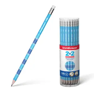 Чернографитный карандаш с ластиком HB 2X2 ErichKrause