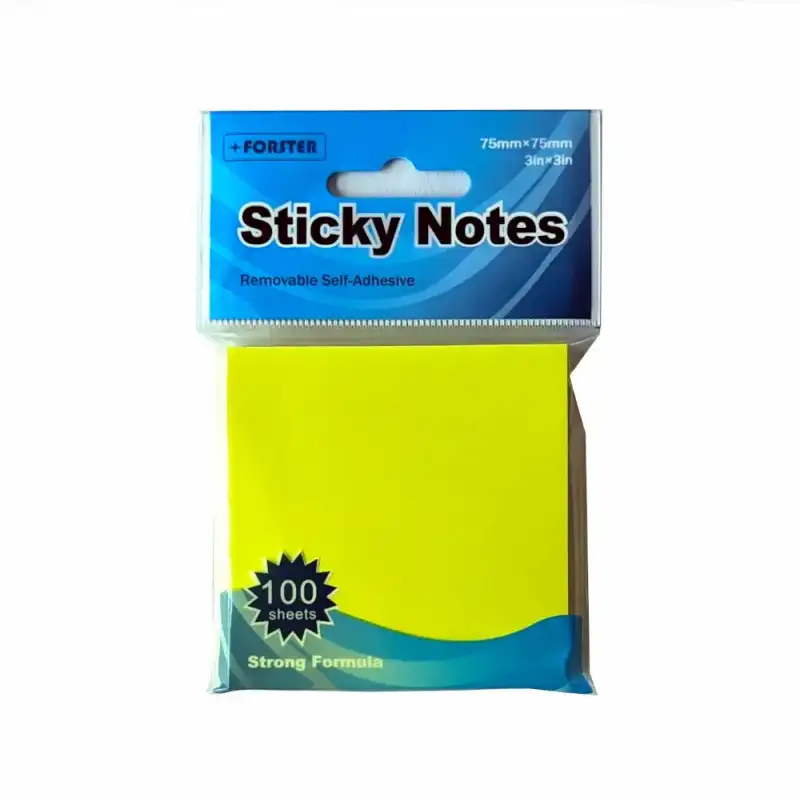 Стикеры Forster Briliant, 75x75 мм, жёлтые, 100 листов.