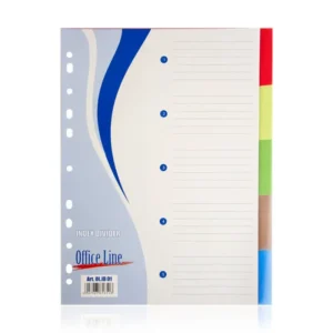 Index separator color plastic, OfficeLine, fara marcaje, 5 bucati