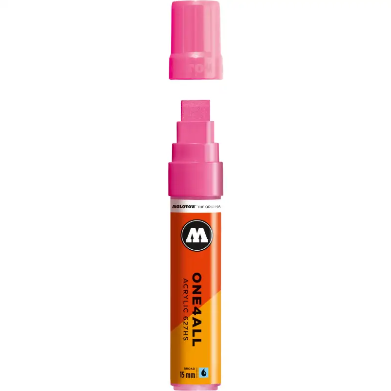 Marker acrilic MOLOTOW ONE4ALL 627HS, vârf teșit 15 mm, Neon Pink