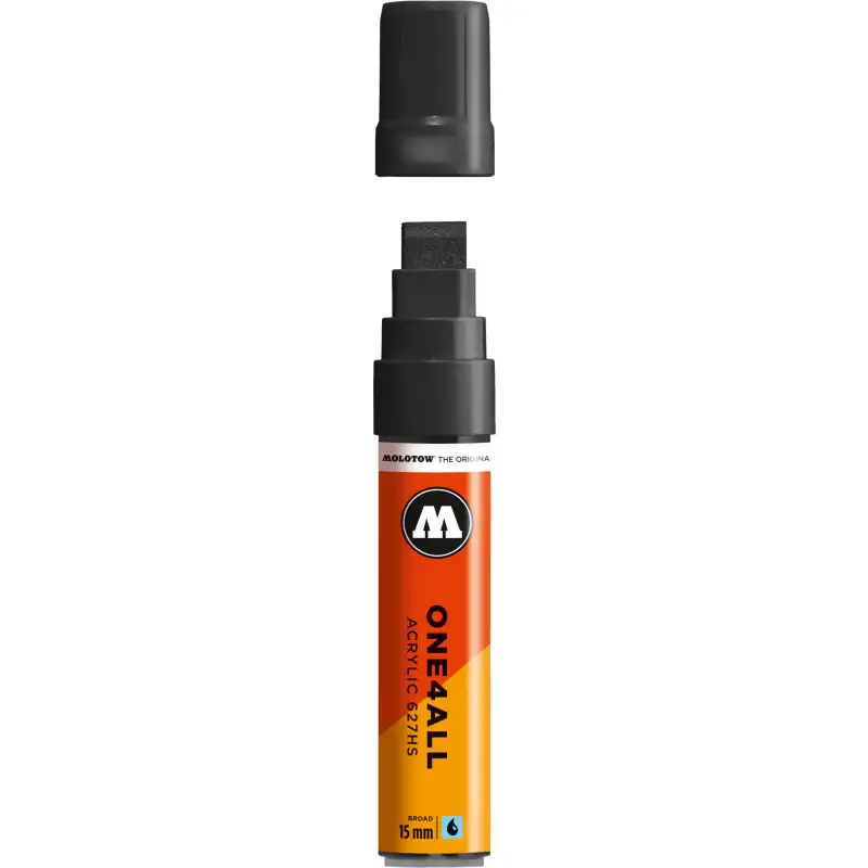 Marker acrilic MOLOTOW ONE4ALL 627HS, vârf teșit 15 mm, Signal Black