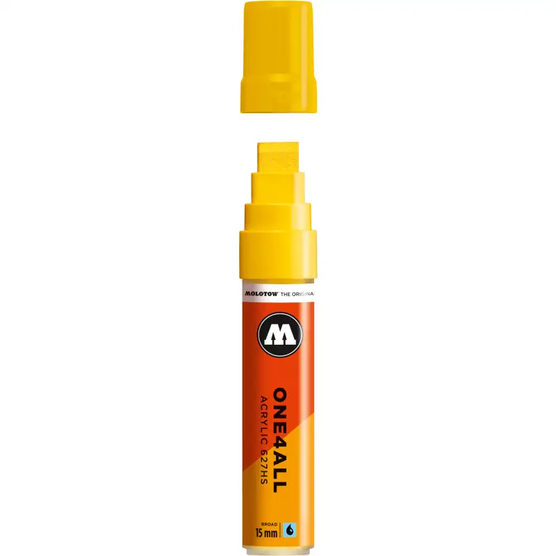 Marker acrilic MOLOTOW ONE4ALL 627HS, vârf teșit 15 mm, Zinc Yellow