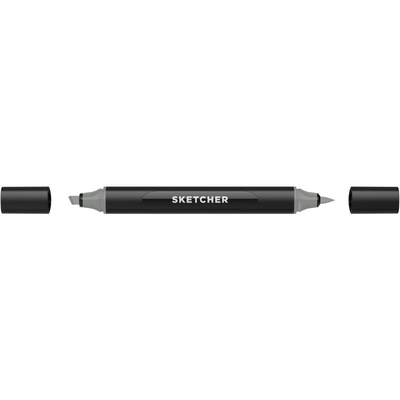 Marker grafic MOLOTOW SKETCHER TWIN, Brush + Chisel, NG550 Neutral Grey 3