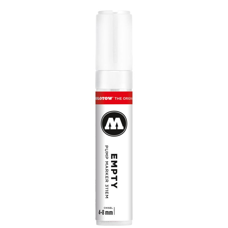 Marker reîncărcabil gol MOLOTOW EMPTY 311EM, vârf teșit 4–8 mm, 10 ml