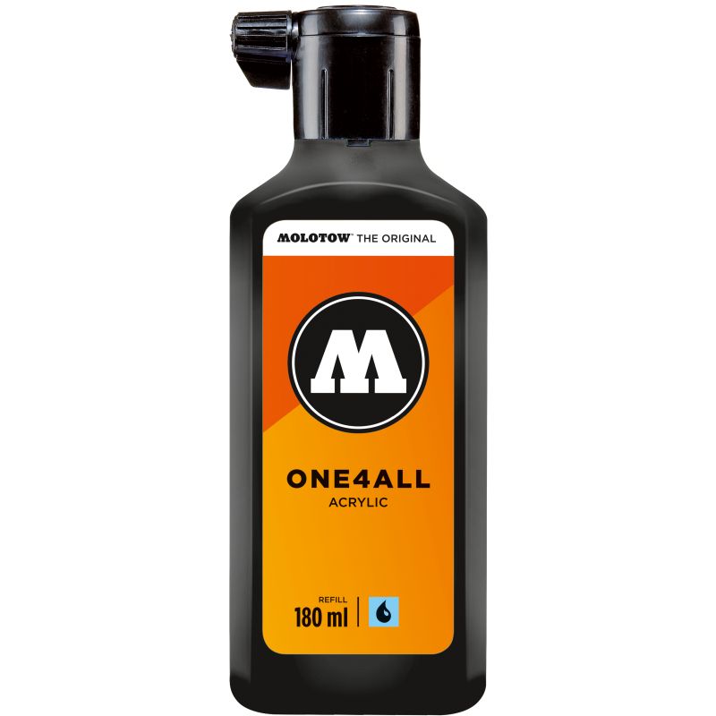 Vopsea acrilică de reumplere MOLOTOW ONE4ALL, 180 ml, #180 Signal Black