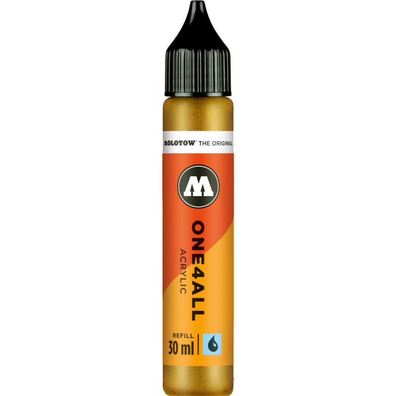 Vopsea acrilică de reumplere MOLOTOW ONE4ALL, 30 ml, #228 Metallic Gold